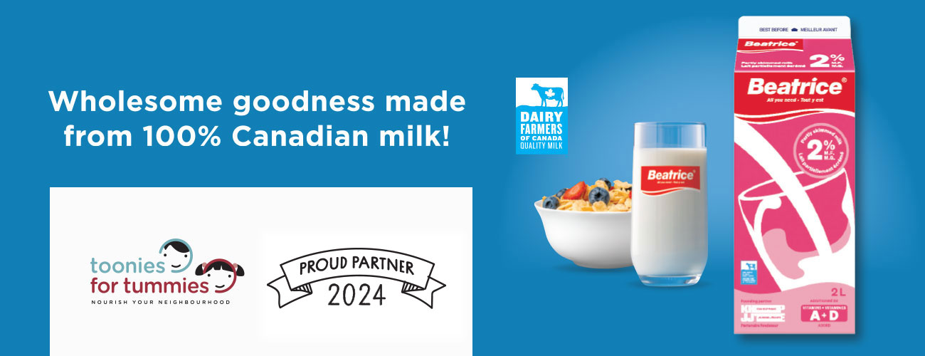 Purely Canadian. Our milk has always been 100% Canadian. Like you, we are proud to exclusively support Canadian farms. Soon, you'll be able to find the Dairy Farmers of Canada logoon all of our Beatrice milk.