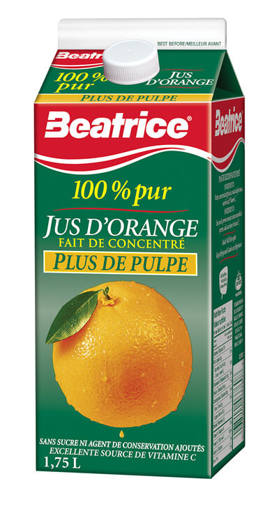 100 % pur Jus D'Orange Fait de Concentrés plus de pulpe 1,75 L