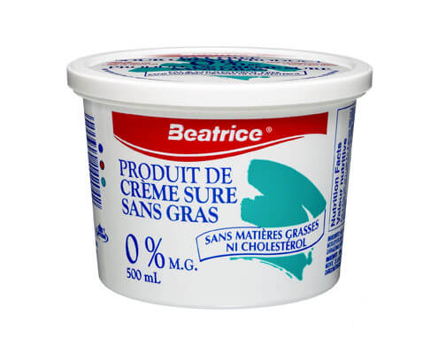 Produit de Crème Sure Sans Gras 0 % 500 mL