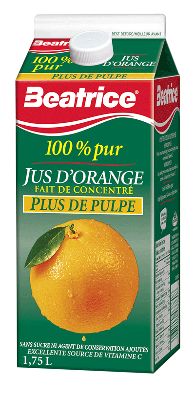 Jus d'orange plus de pulpe 1,75 L