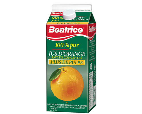 Jus d'orange plus de pulpe 1,75 L