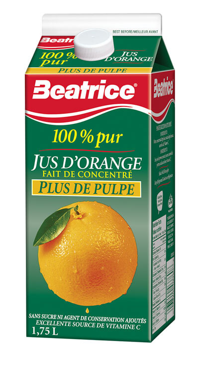 Jus d'orange plus de pulpe 1,75 L