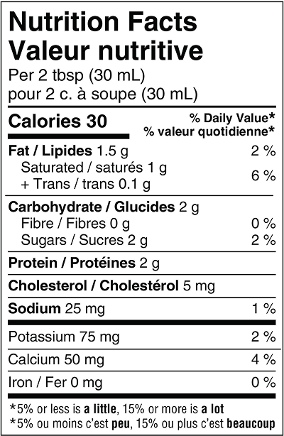 NUTRITIONAL INFORMATION image